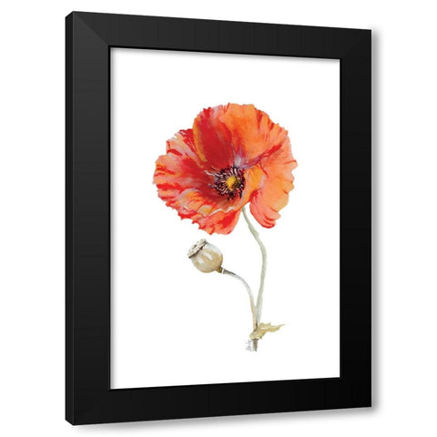 Poppy III Black Modern Wood Framed Art Print with Double Matting by Fay, Mela