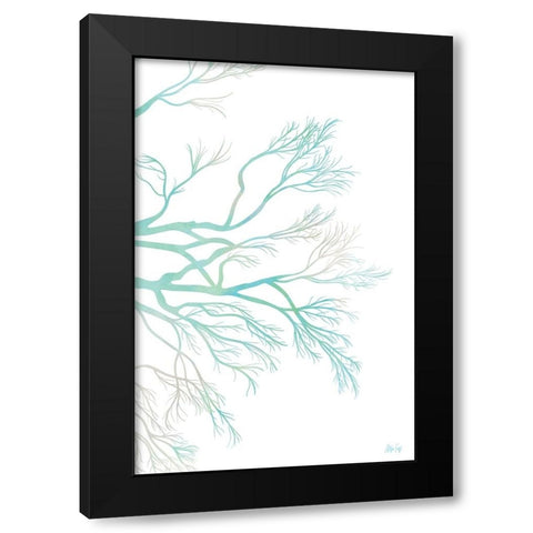 Green Tree II Black Modern Wood Framed Art Print with Double Matting by Fay, Mela