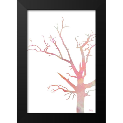 Pink Tree I Black Modern Wood Framed Art Print by Fay, Mela