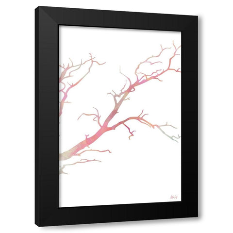 Pink Tree II Black Modern Wood Framed Art Print by Fay, Mela