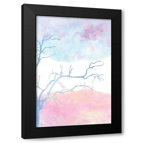 Pastel Tree II Black Modern Wood Framed Art Print with Double Matting by Fay, Mela