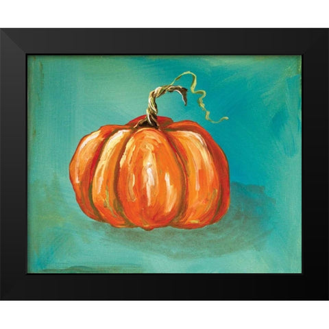 Pumpkin Black Modern Wood Framed Art Print by Strong, Molly Susan