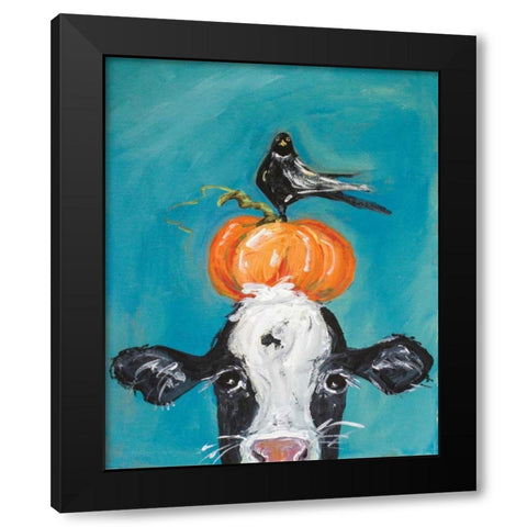 Cow and Friends Black Modern Wood Framed Art Print by Strong, Molly Susan