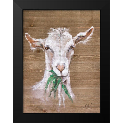 Goat Black Modern Wood Framed Art Print by Strong, Molly Susan