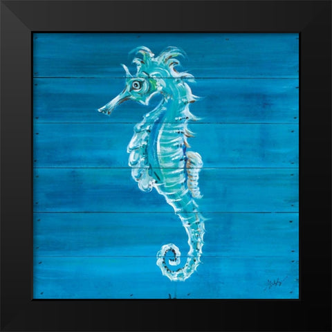 Seahorse Black Modern Wood Framed Art Print by Strong, Molly Susan