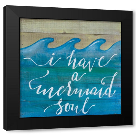 Mermaid Soul Black Modern Wood Framed Art Print with Double Matting by Strong, Molly Susan