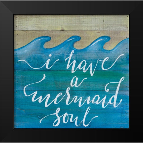 Mermaid Soul Black Modern Wood Framed Art Print by Strong, Molly Susan