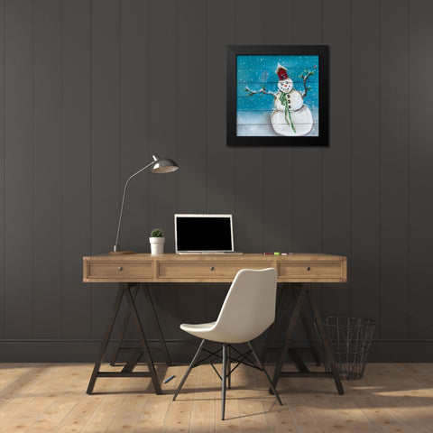 Snowman I Black Modern Wood Framed Art Print by Strong, Molly Susan