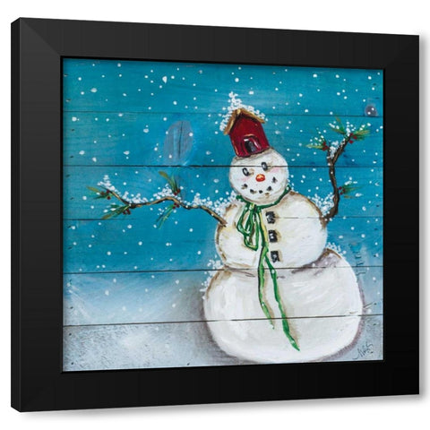 Snowman I Black Modern Wood Framed Art Print by Strong, Molly Susan