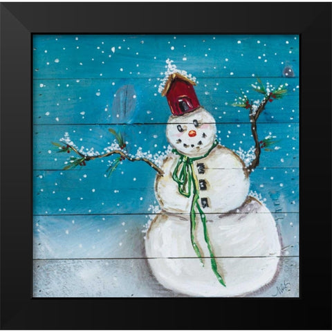 Snowman I Black Modern Wood Framed Art Print by Strong, Molly Susan