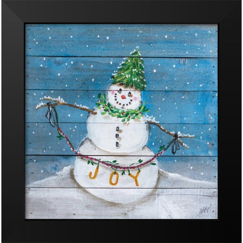 Snowman II Black Modern Wood Framed Art Print by Strong, Molly Susan