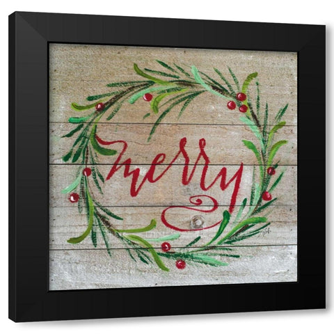 Merry Black Modern Wood Framed Art Print by Strong, Molly Susan