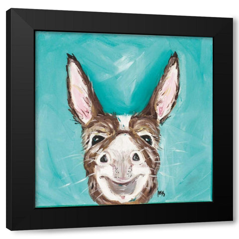 Mr. Donkey Black Modern Wood Framed Art Print by Strong, Molly Susan