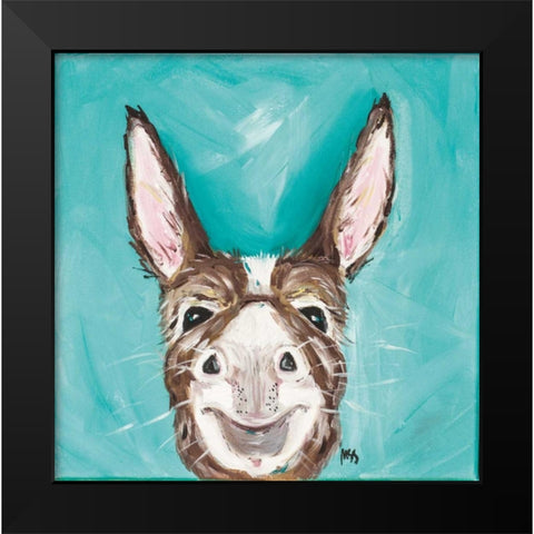 Mr. Donkey Black Modern Wood Framed Art Print by Strong, Molly Susan