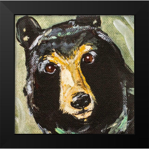 Black Bear Black Modern Wood Framed Art Print by Strong, Molly Susan