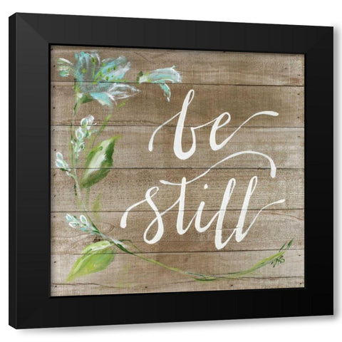 Be Still Black Modern Wood Framed Art Print with Double Matting by Strong, Molly Susan