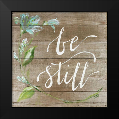 Be Still Black Modern Wood Framed Art Print by Strong, Molly Susan