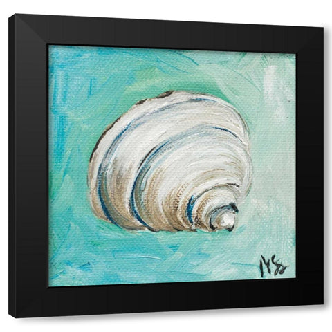Shell Black Modern Wood Framed Art Print with Double Matting by Strong, Molly Susan