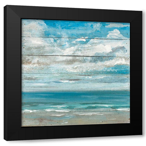 Ocean View II Black Modern Wood Framed Art Print with Double Matting by Strong, Molly Susan