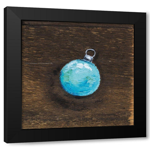 Blue Bulb Black Modern Wood Framed Art Print with Double Matting by Strong, Molly Susan