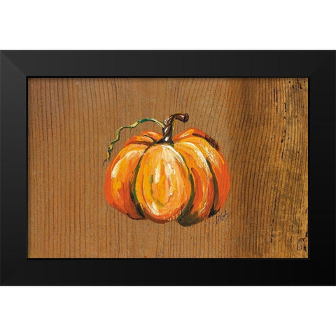 Orange Pumpkin Black Modern Wood Framed Art Print by Strong, Molly Susan