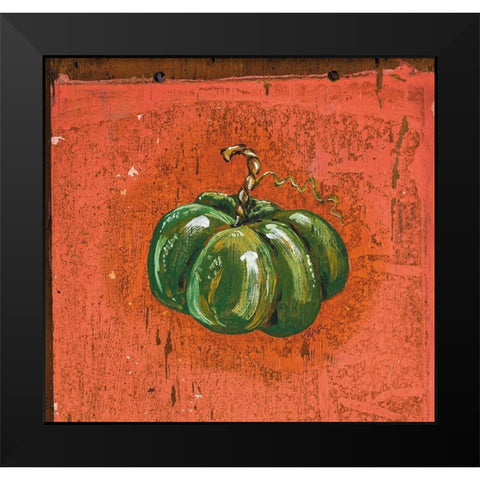 Green Pumpkin Black Modern Wood Framed Art Print by Strong, Molly Susan