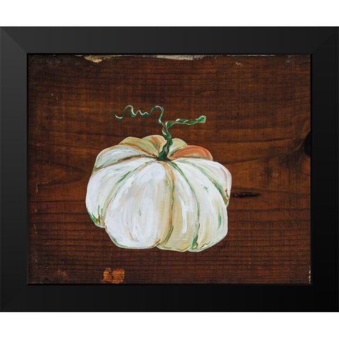 White Pumpkin Black Modern Wood Framed Art Print by Strong, Molly Susan