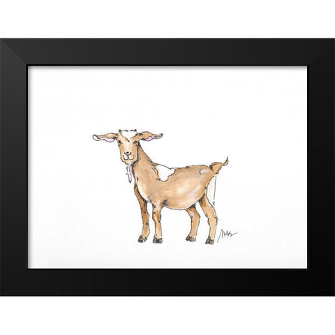 Goat Black Modern Wood Framed Art Print by Strong, Molly Susan