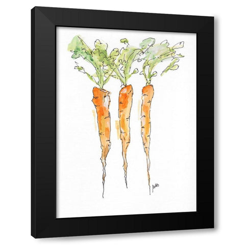 Carrots Black Modern Wood Framed Art Print with Double Matting by Strong, Molly Susan
