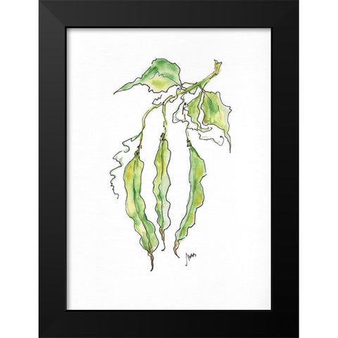 Peas Black Modern Wood Framed Art Print by Strong, Molly Susan