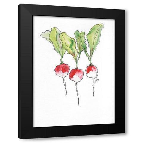 Radishes Black Modern Wood Framed Art Print with Double Matting by Strong, Molly Susan