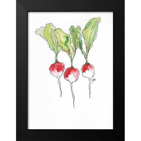 Radishes Black Modern Wood Framed Art Print by Strong, Molly Susan