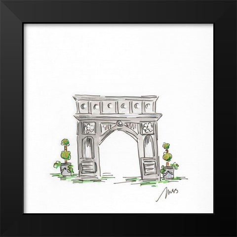 Arch de Triumph Black Modern Wood Framed Art Print by Strong, Molly Susan