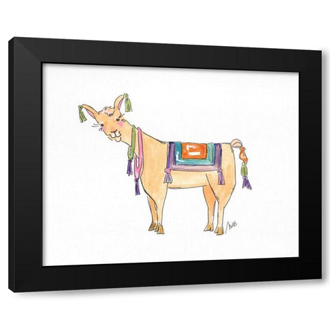 Llama Two Black Modern Wood Framed Art Print with Double Matting by Strong, Molly Susan