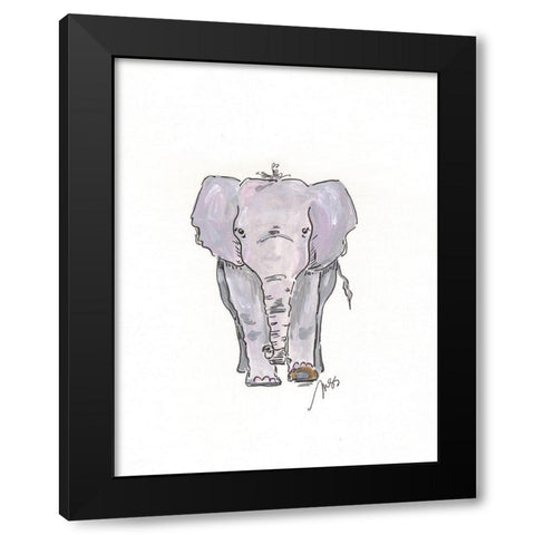 Elephant Black Modern Wood Framed Art Print by Strong, Molly Susan