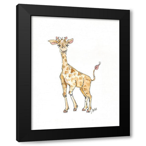 Giraffe Black Modern Wood Framed Art Print with Double Matting by Strong, Molly Susan