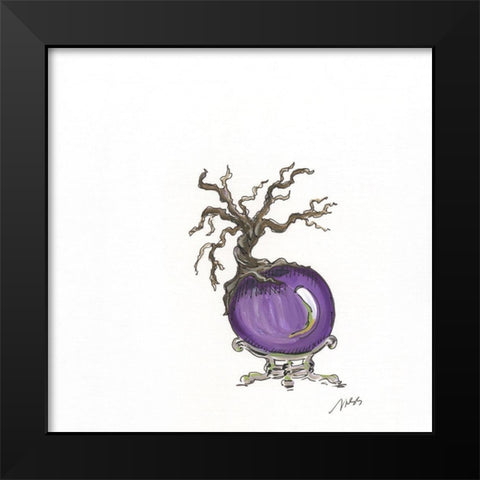 Crystal Ball Creepy Tree Black Modern Wood Framed Art Print by Strong, Molly Susan