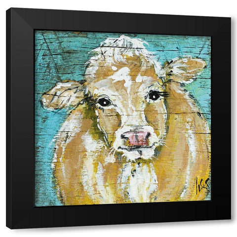 Blondie Black Modern Wood Framed Art Print with Double Matting by Strong, Molly Susan