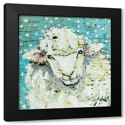 Sheep Black Modern Wood Framed Art Print by Strong, Molly Susan