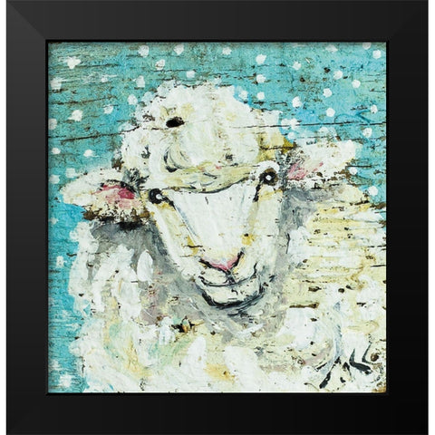 Sheep Black Modern Wood Framed Art Print by Strong, Molly Susan