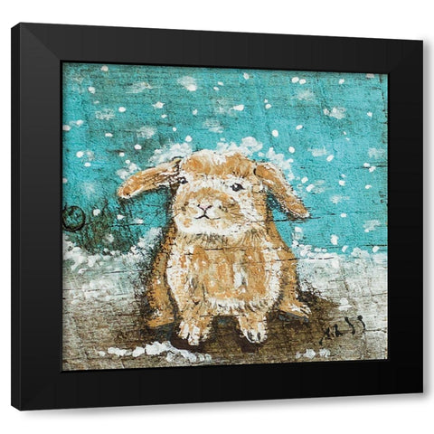 Bunny Black Modern Wood Framed Art Print with Double Matting by Strong, Molly Susan