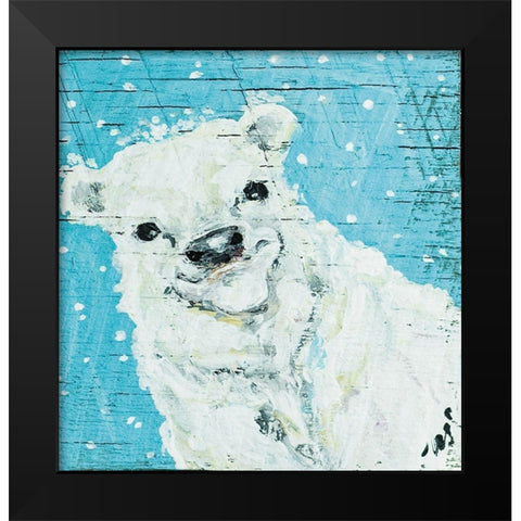 Polar Bear Black Modern Wood Framed Art Print by Strong, Molly Susan
