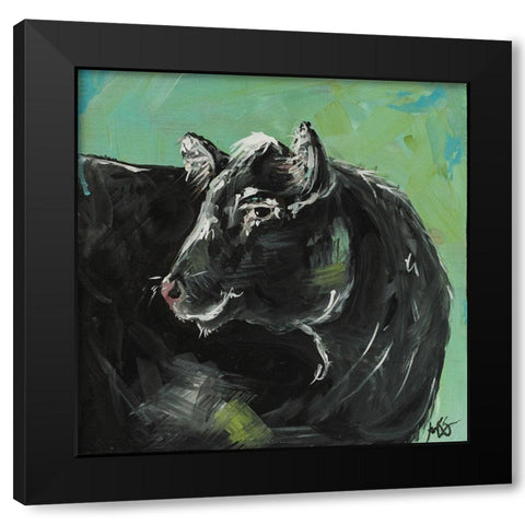 Side Eye Black Modern Wood Framed Art Print by Strong, Molly Susan