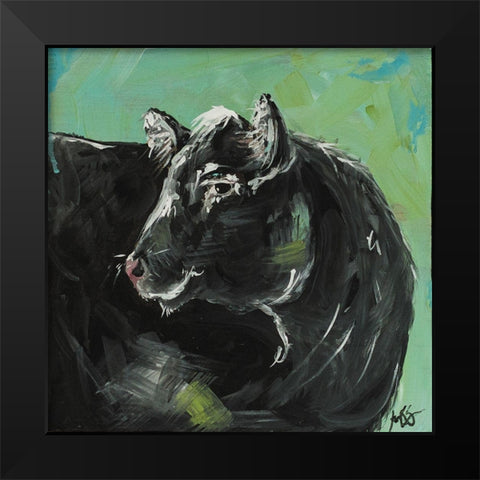 Side Eye Black Modern Wood Framed Art Print by Strong, Molly Susan