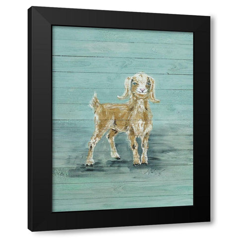 Baby Goat Black Modern Wood Framed Art Print by Strong, Molly Susan