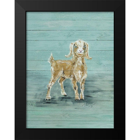 Baby Goat Black Modern Wood Framed Art Print by Strong, Molly Susan