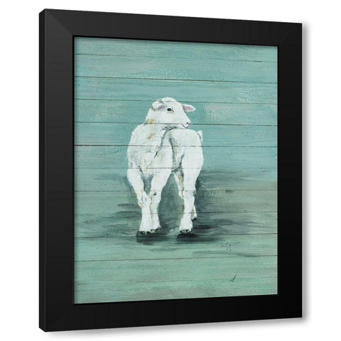 Baby Lamb Black Modern Wood Framed Art Print by Strong, Molly Susan