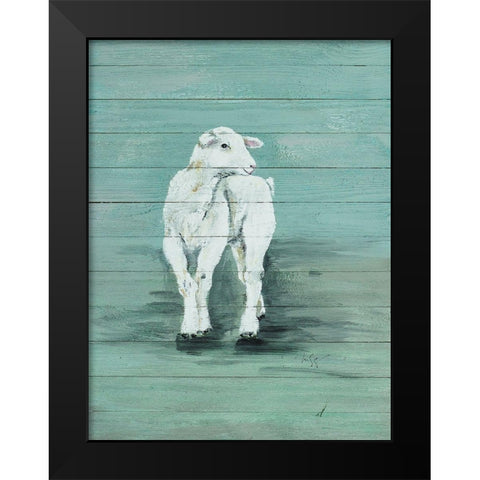 Baby Lamb Black Modern Wood Framed Art Print by Strong, Molly Susan