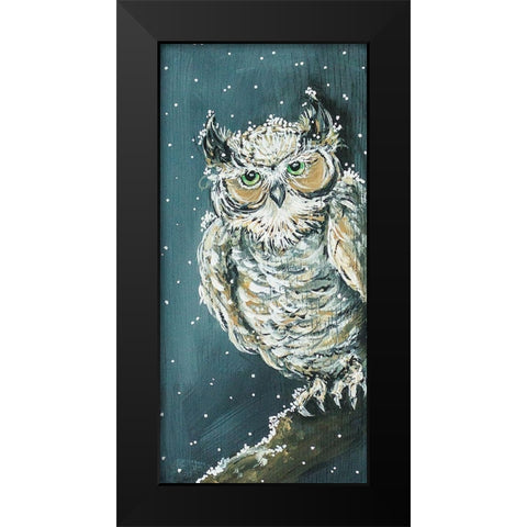 Snowy Owl Black Modern Wood Framed Art Print by Strong, Molly Susan