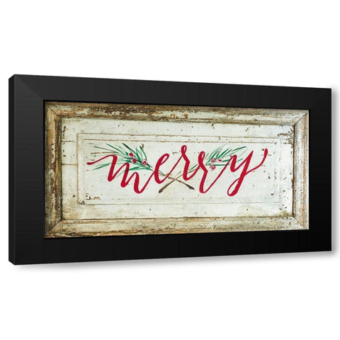 Merry Black Modern Wood Framed Art Print with Double Matting by Strong, Molly Susan